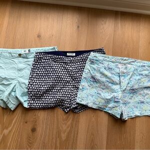 Old Navy Women’s Shorts Size 16 – Set of 3, Blue Shades, Prints & Solid